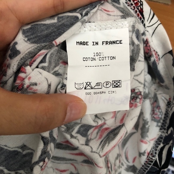 Vintage red and white floral tee - Picture 4 of 5